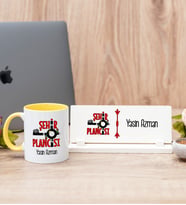 Şehir Plancısı Sarı Kupa Bardak Ve Masa İsimliği Hediye Seti