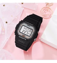 Diray DR-218LBW Chrono 50M Su Geçirmez Genç Kız Erkek Kol Saati (Siyah)