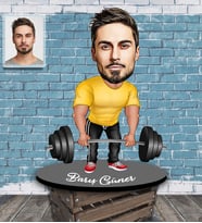 Kişiye Özel Sporcu Karikatürlü Ahşap Biblo Bay-7