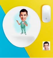 BK Gift Kişiye Özel Bay Cerrah Karikatürlü Bilek Destekli Mouse Pad (Beyaz)