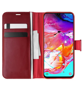 Microsonic Samsung Galaxy A70 Kılıf Delux Leather Wallet Kırmızı