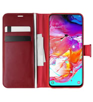 Microsonic Samsung Galaxy A70 Kılıf Delux Leather Wallet Kırmızı
