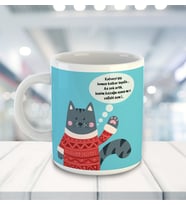 Meow Kahveyi İçip Hemen Kalkar İnşalla Temalı Kupa Bardak 81535