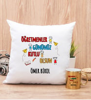 Öğretmenler Günü Yastık ve Gold Kupa Bardak