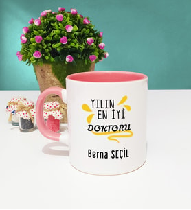 Yılın En İyi Doktoru Tasarımlı Doktora Doktor Kupa Bardak Pembe