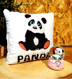 Sevimli Panda Kar Küresi Ve Panda Puf Yastık Arkadaşa Hediye