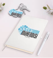BK Gift Kişiye Özel Network Mühendisi Beyaz Defter Kalem Ve Anahtarlık Hediye Seti (Model 1)