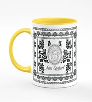BK Gift Kişiye Özel Etnik Sarı Kupa Bardak Sa1