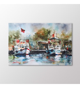Arty Tablo Suluboya Tekneler Tablo (Karışık)