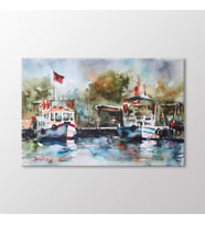 Arty Tablo Suluboya Tekneler Tablo (Karışık)