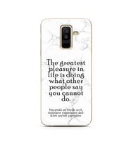 Samsung A6 Plus Beyaz Mermer Söz Tasarımlı Telefon Kılıfı