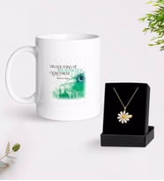 BK Gift Kişiye Özel Din Kültürü Ve Ahlak Bilgisi Öğretmeni Beyaz Kupa ve Papatya Kolye Hediye Seti-4 (Model 1)