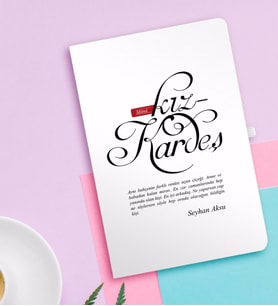 BK Gift Kişiye Özel Mânâ Kız Kardeş Beyaz Defter