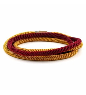 BORDO SARI ÇİFT SIRA MANYETİK KLİPS ERKEK BİLEKLİK BT469