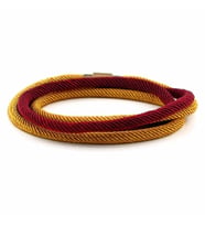 BORDO SARI ÇİFT SIRA MANYETİK KLİPS ERKEK BİLEKLİK BT469
