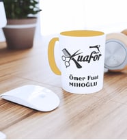 Kişiye Özel Baskılı Kuaför Kupası Sarı