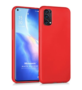 Microsonic Matte Silicone Oppo Reno 5 Pro 5G Kılıf Kırmızı