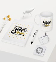 BK Gift Kişiye Özel Süper Öğretmen Temalı Beyaz Defter Kalem Kupa Ayna Seti