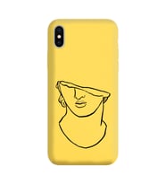 Iphone Xs Max Çizgi Tasarımlı Sarı Lansman Telefon Kılıfı