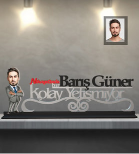 Kişiye Özel İş Adamı Karikatürlü Kolay Yetişmiyor Ahşap Biblo Bay-7