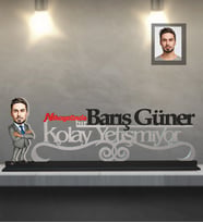Kişiye Özel İş Adamı Karikatürlü Kolay Yetişmiyor Ahşap Biblo Bay-7