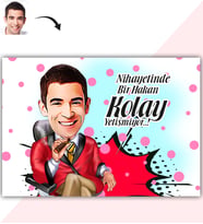 BK Gift Kişiye Özel Bay Patron Karikatür Baskılı Yaş Pasta İçin Yenilebilir Şekerli Kağıt  1(Sadece Kağıt)