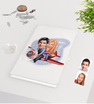 BK Gift Kişiye Özel Sevgililer Karikatürlü Beyaz Defter-11