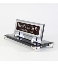 Kişiye Özel Tasarım Premium Bayraklı Masaüstü İsimlik - Yönetici İsimlik – Ofis Masaüstü İsimlik - Masalık