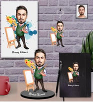 Kişiye Özel Ressam Karikatürlü 5 li Hediye Seti  Bay-1