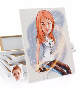 BK Gift Kişiye Özel Bayan Karikatürlü Kanvas Tablo 50x70cm-39
