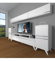 Decoraktiv Ekoflex 9 Mdf Retro Tv Ünitesi Tv Sehpası (Beyaz)
