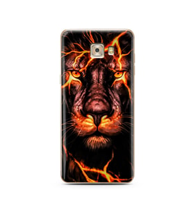 Aslan Neon Tasarım Süper Şeffaf Silikon Telefon Kılıfı Samsung C7 Pro 