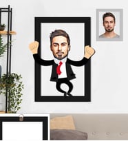 Kişiye Özel İş Adamı Karikatürlü 3D Ahşap Tablo 30x47 Bay-3