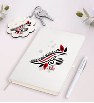 BK Gift Kişiye Özel Bioenerji Uzmanı Beyaz Defter Kalem ve Anahtarlık Hediye Seti (Model 1)