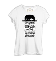 Charlie Chaplin - Curtain Beyaz Kadın Tshirt