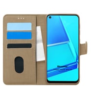 Microsonic Oppo A72 Kılıf Fabric Book Wallet Gold