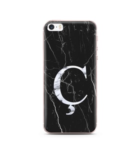 Iphone 5 Siyah Mermer Harf Tasarımlı Telefon Kılıfı Ç-Harfi 