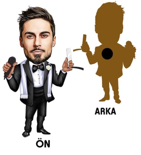 Kişiye Özel Berber Karikatürlü Ahşap Magnet Bay-2