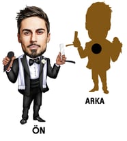 Kişiye Özel Berber Karikatürlü Ahşap Magnet Bay-2