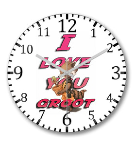 I Love You  Groot Duvar Saati Bombeli Gercek Cam