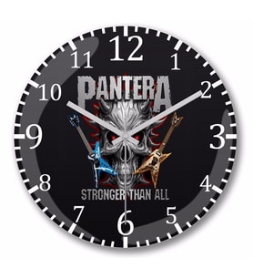 Pantera Modelo Duvar Saati Bombeli Gercek Cam