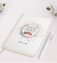 BK Gift Kişiye Özel Yılbaşı 2024 Sana Mutluluk Getirsin Temalı Beyaz Defter Kalem Seti