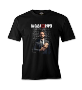 La Casa De Papel - Prof Dali Siyah Erkek Tshirt
