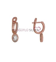 Söğütlü Silver yuvarlak taşlı hagi küpe