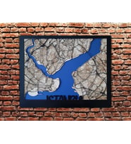 3D Ahşap İSTANBUL Haritası, Lazer Kesim, Dekoratif İstanbul Tablosu