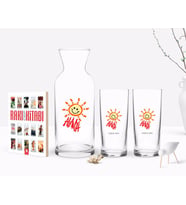 BK Gift Kişiye Özel Renkli Baskılı Alanya Tasarımlı Turistik İkili Rakı Bardağı Karaf ve Cep Kitabı Hediye Seti-1 (Model 1)