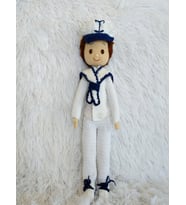 Amigurumi organik oyuncak bebek kaptan kız (Karışık)