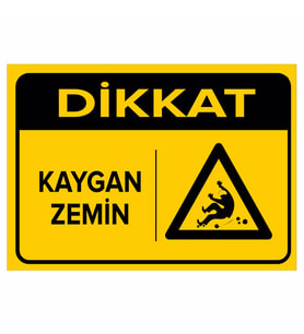 MIGNATIS - Dikkat Kaygan Zemin Levhası - Sac Malzeme 35x50cm