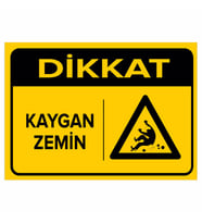 MIGNATIS - Dikkat Kaygan Zemin Levhası - Sac Malzeme 35x50cm