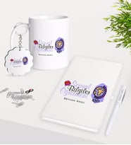BK Gift Kişiye Özel Sosyal Bilgiler Öğretmeni Kupa Anahtarlık Beyaz Defter Kalem Hediye Seti-2 (Model 1)